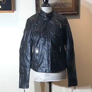Jou Jou Junior Black Began Leather Jacket Sz L